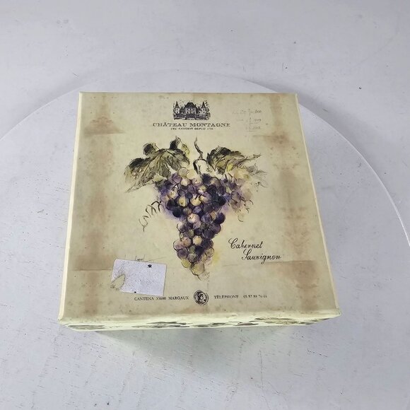 Chateau Montagne Vineyard Wine Grapes Coasters Set of 4 NIB - Picture 2 of 9